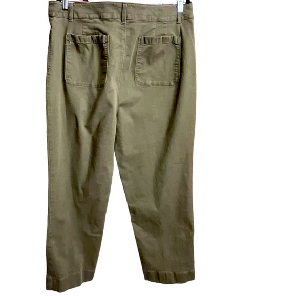 Loft Curvy High Rise Straight Leg Pants in Olive Green - Picture 2 of 10